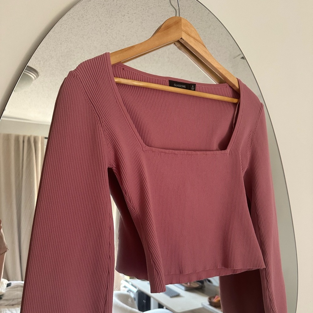 Dusty Pink Ribbed Top